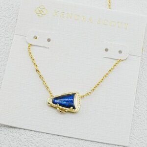 ✨Kendra Scott Dark Blue Stone Gold Cheer Necklace💙